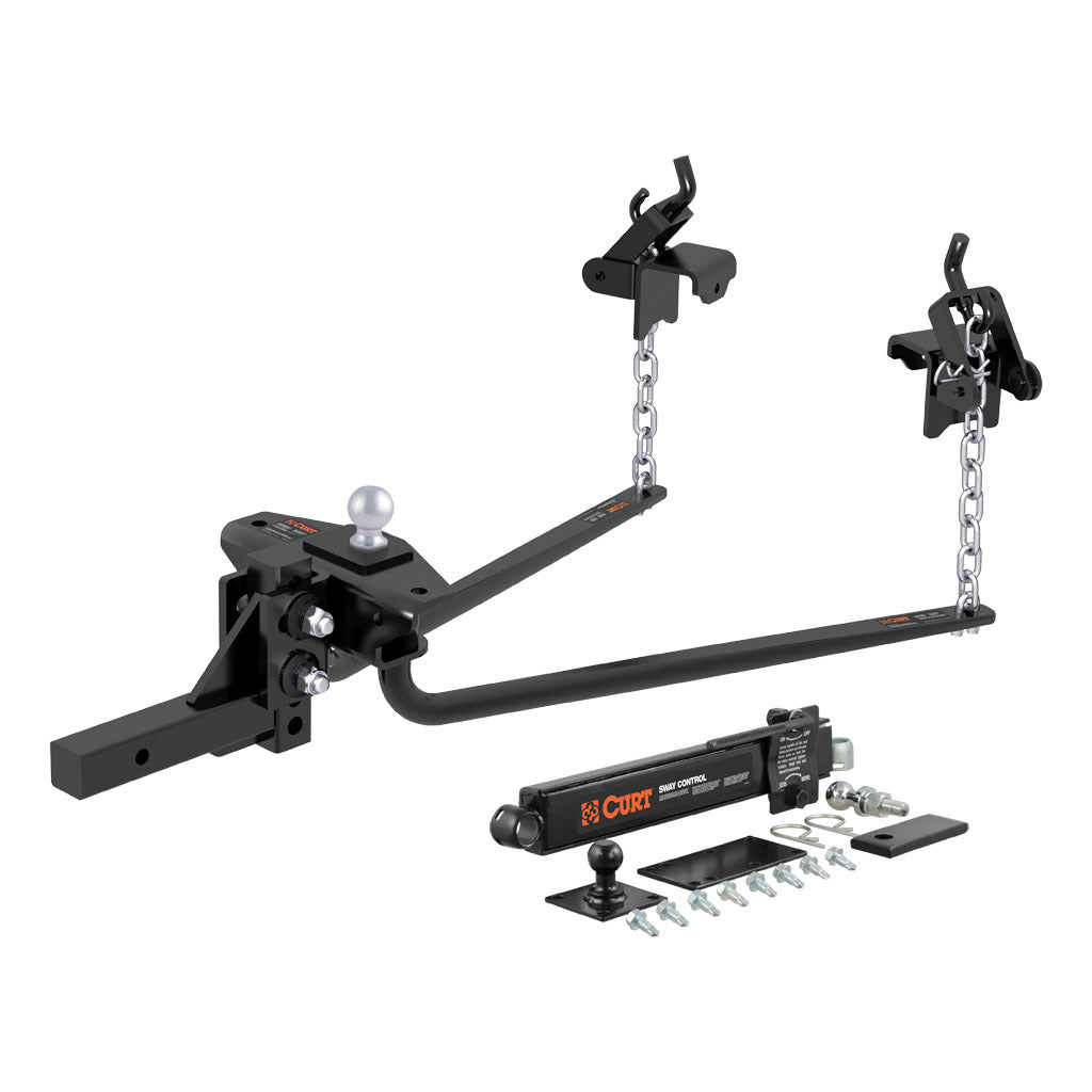 Curt Manufacturing, Round Bar Weight Distribution Hitch with Sway Control