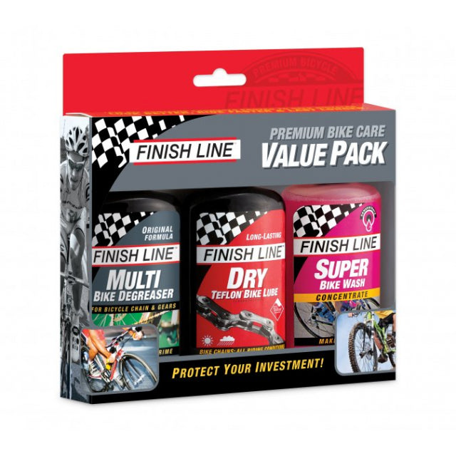 Finish Line, Value Pack 4oz 3-Pack 4oz Multi-Degreaser + 4oz Dry Lube + 4oz Bike Wash Concentrate