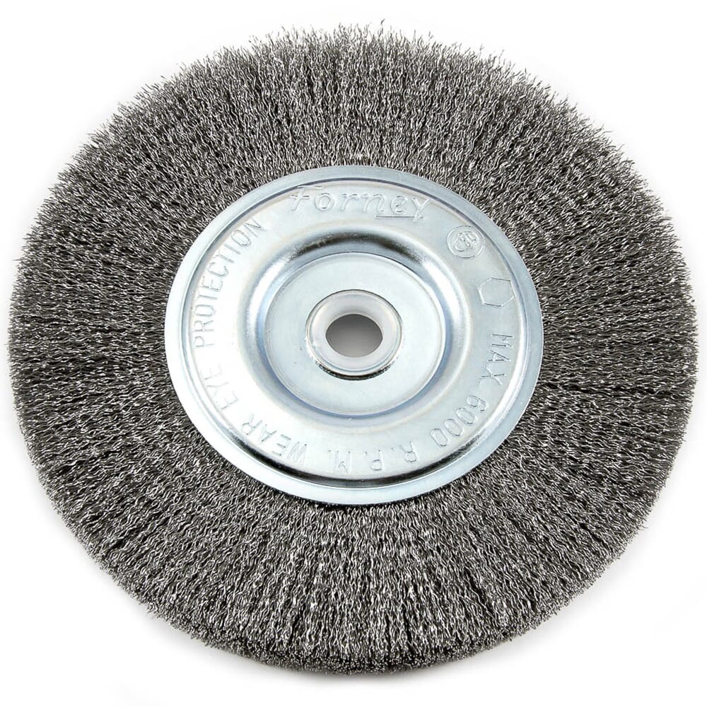 Forney, Wire Wheel, Crimped, 6 in x .008 in x 1/2 in - 5/8 in Arbor