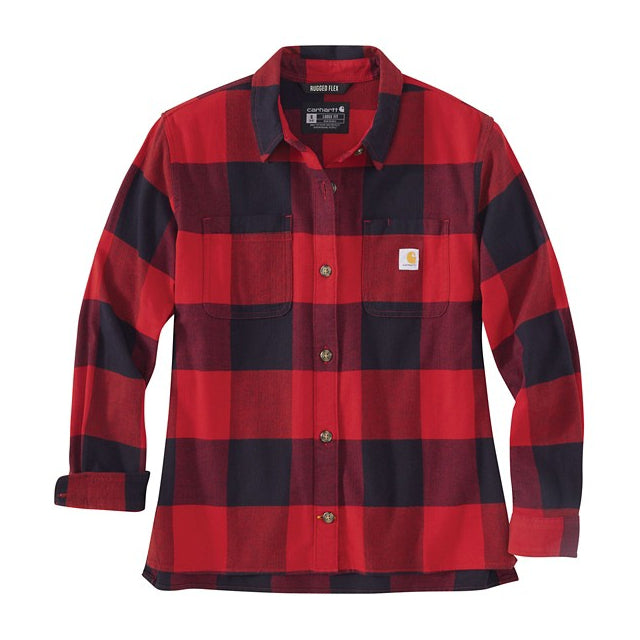 Carhartt, Women's Rugged Flex Loose Fit Midweight Flannel Long-sleeve Plaid Shirt