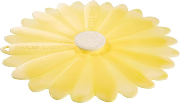 Charles Viancin, Yellow With White Silicone 6 Inch Daisy Lid