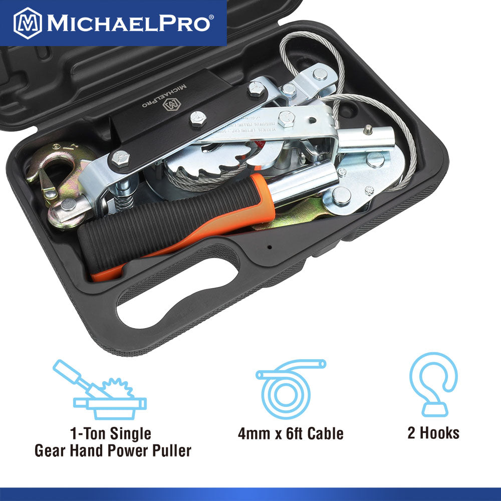 MichaelPro, 1-Ton Power Winch Puller with Carrying Case (MP009086)