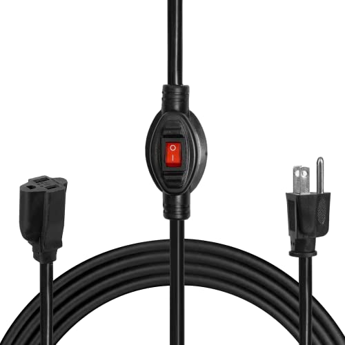 IRON FORGE CABLE, 1.5 Ft Outdoor Extension Cord with Switch- Black