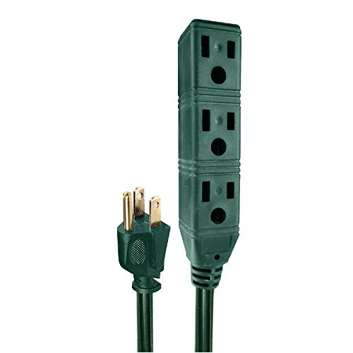 IRON FORGE CABLE, 10 Ft Extension Cord- 3 Outlets -Green