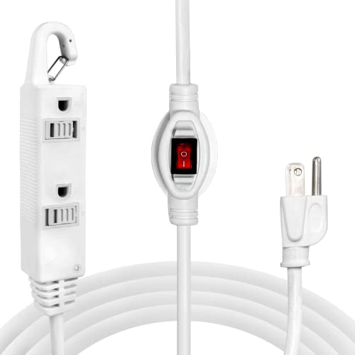 IRON FORGE CABLE, 10 Ft Extension Cord with Switch- White