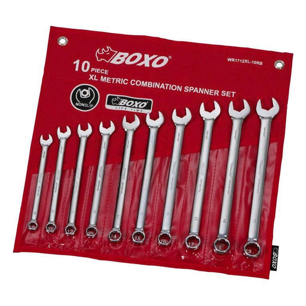 BoxoUSA, 10-Piece Metric XL Combination Wrench Set, Roll Up