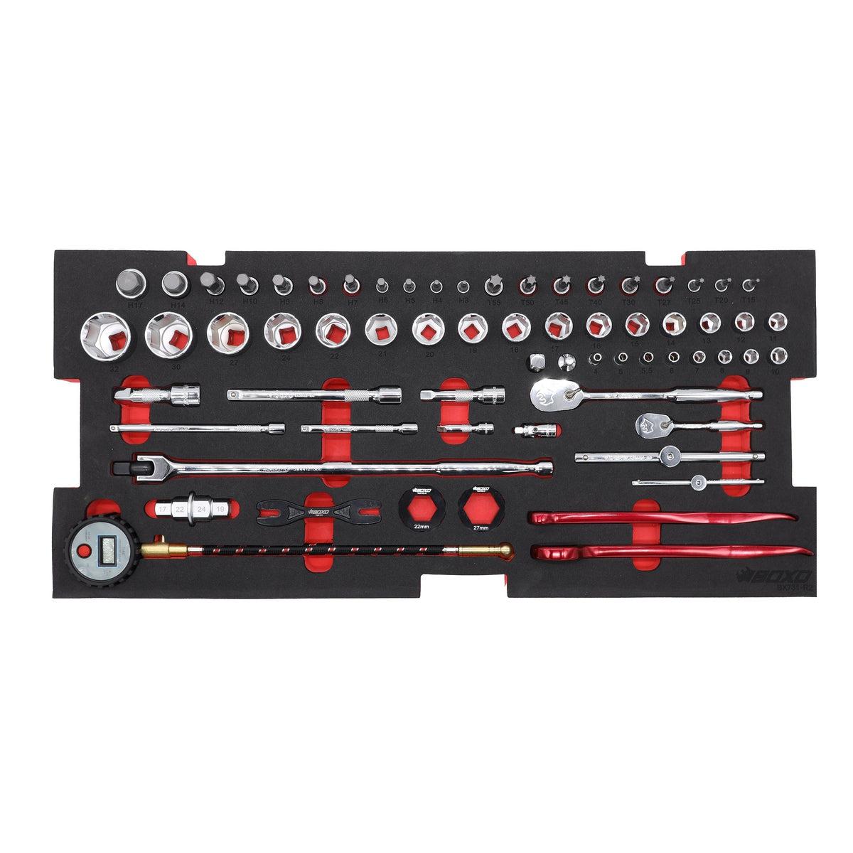 BoxoUSA, 103-Piece Metric MotoBox Tool Set for 5-Drawer Hand Carry Box