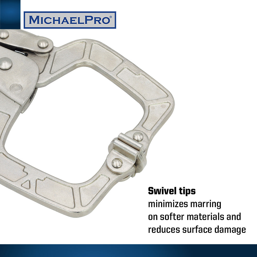 MichaelPro, 11-Inch Locking C-Clamp with Swivel Pads (MP003063)