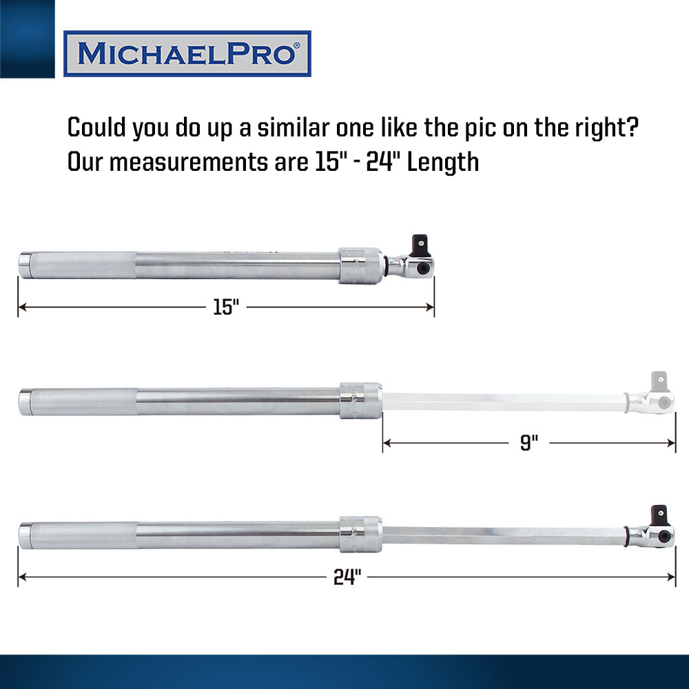 MichaelPro, 1/2" Drive Extendable Breaker Bar, 15-Inch to 24-Inch (MP007002)