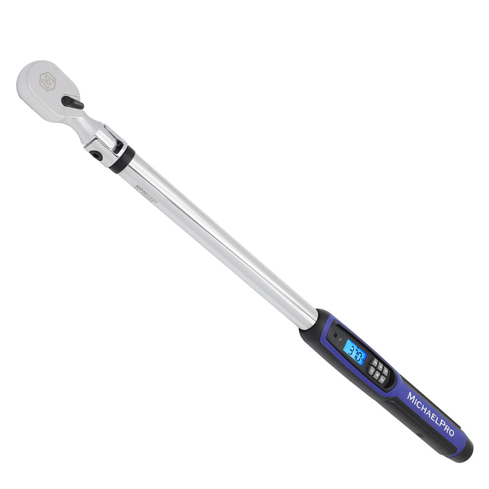 MichaelPro, 1/2" Drive Flex Head Electronic Torque Wrench With Angle, 25 to 250 ft-lb (MP001227)