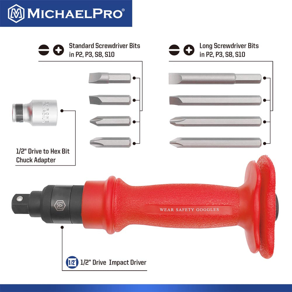 MichaelPro, 1/2" Drive Manual Reversible Heavy Duty Impact Driver (MP005044)