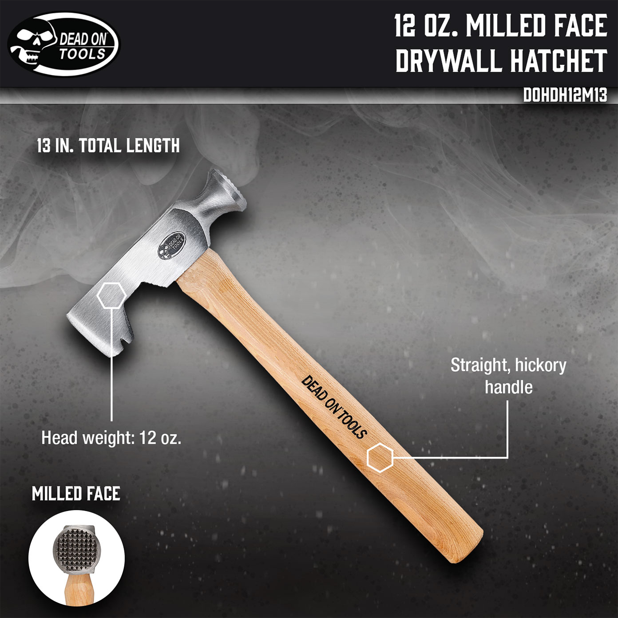 Dead On Tools, 12 oz. Milled Face Drywall Hatchet