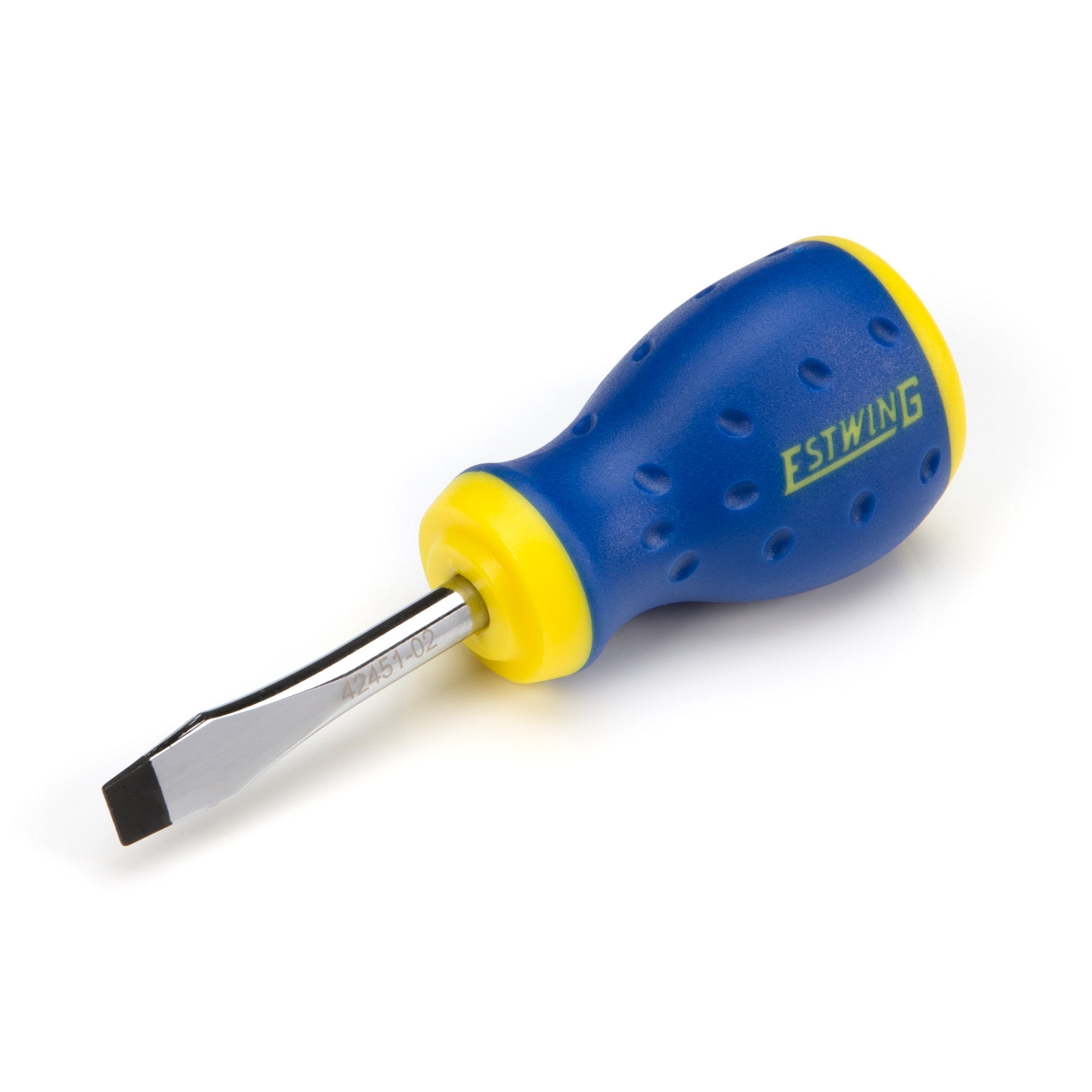 Estwing, 1/4-Inch x 1-3/4-Inch Magnetic Slotted Tip Stubby Screwdriver with Ergonomic Handle