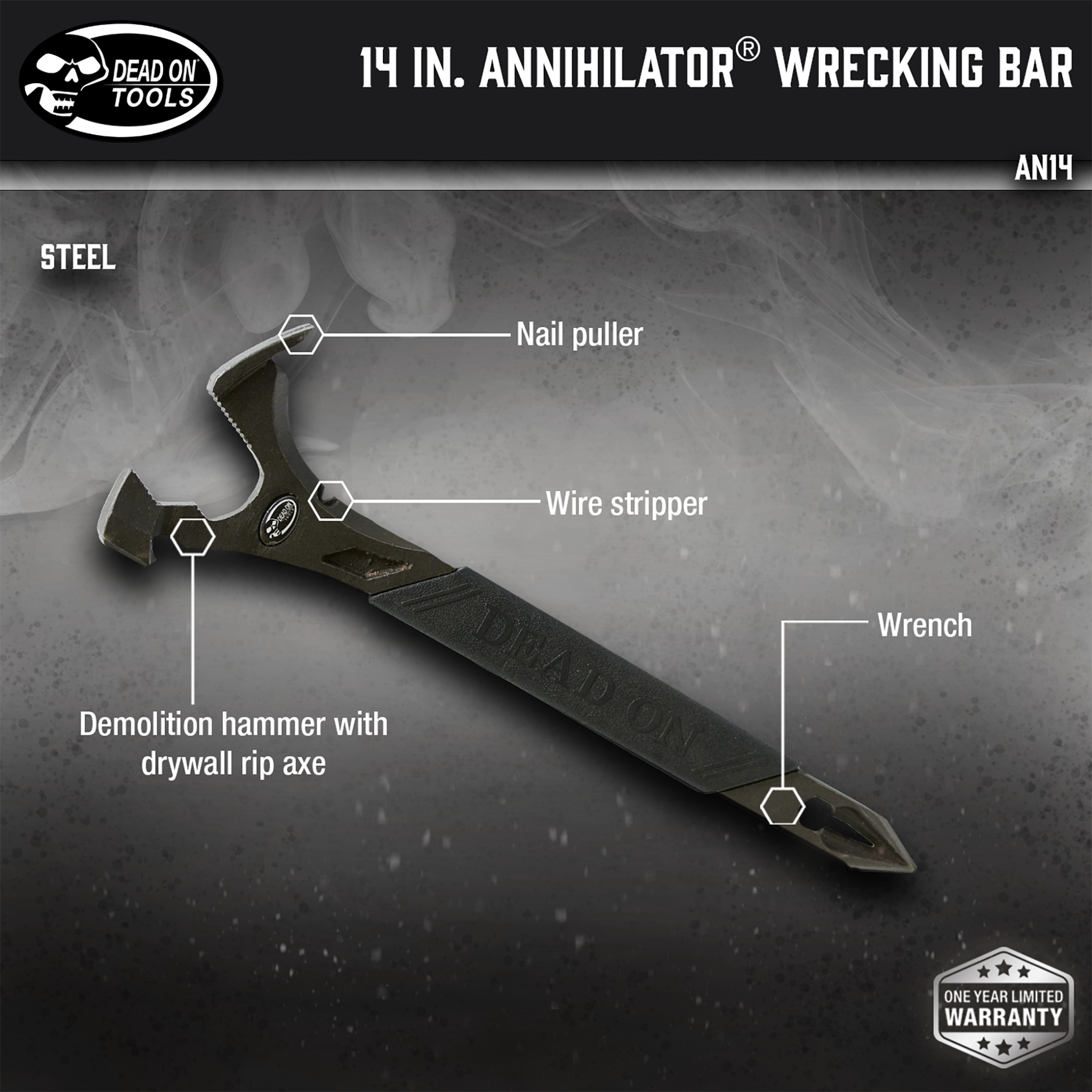 Dead On Tools, 14 in. Annihilator Wrecking Bar