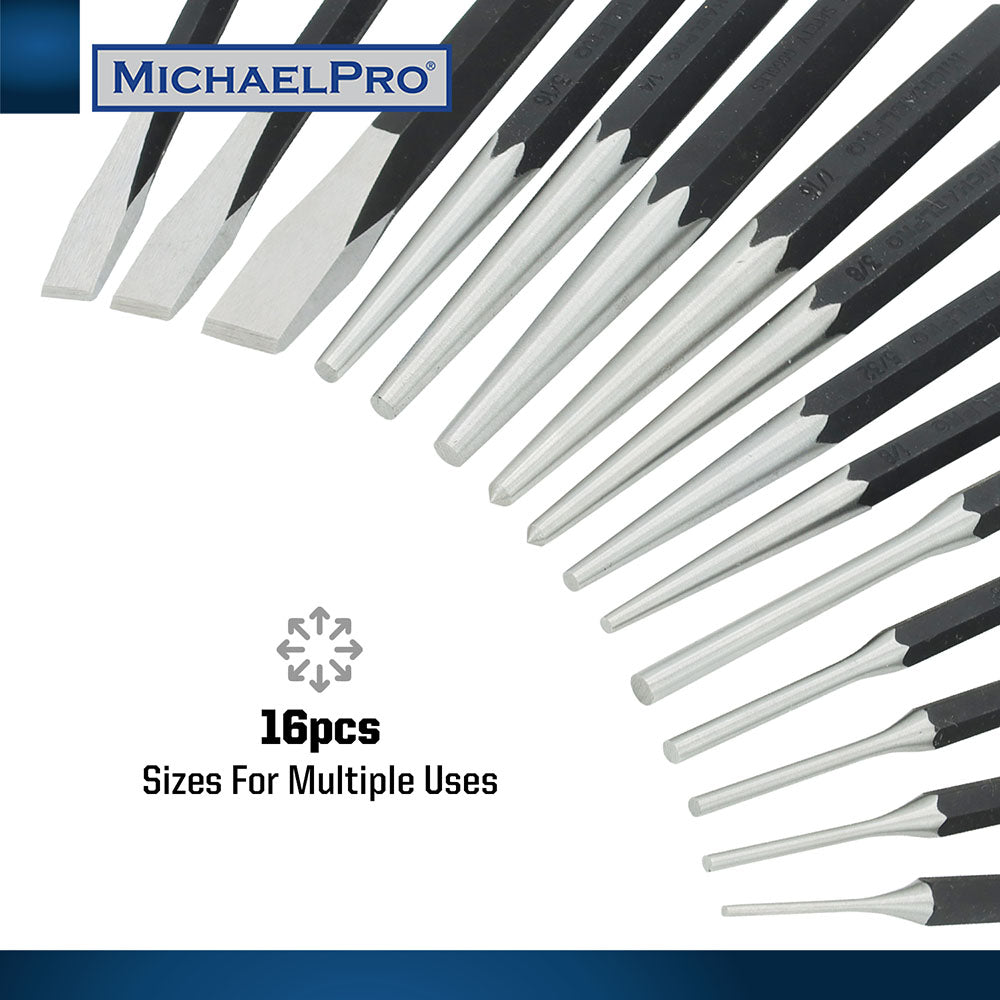 MichaelPro, 16-Piece Chisel and Punch Set, Heavy Duty (MP010030)