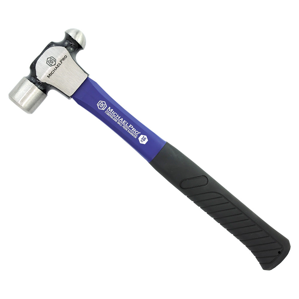 MichaelPro, 16oz Ball Peen Hammer with Fiberglass Handle (MP004007)