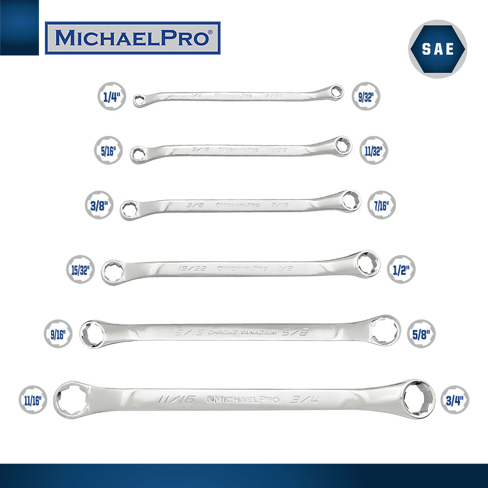 MichaelPro, 19-Piece Bolt Extractor Offset Wrenches and Cushion Grip Sockets Set in Standard SAE & Metric Sizes (MP001212)