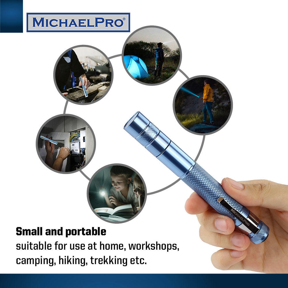 MichaelPro, 2 Pack Mini LED High Lumens Pen Light with Clip (MP008004)