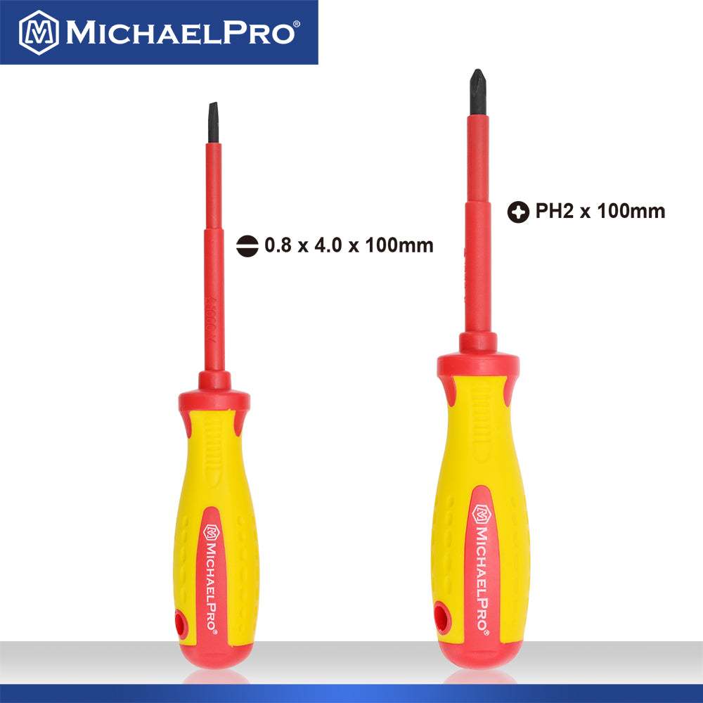 MichaelPro, 2-Piece VDE Insulated Electricians Screwdrivers Set (MP002031)