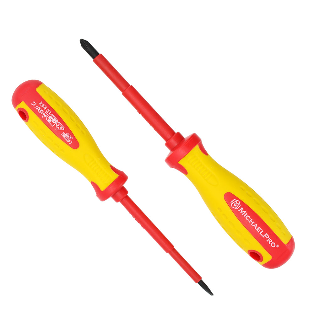 MichaelPro, 2-Piece VDE Insulated Electricians Screwdrivers Set (MP002031)