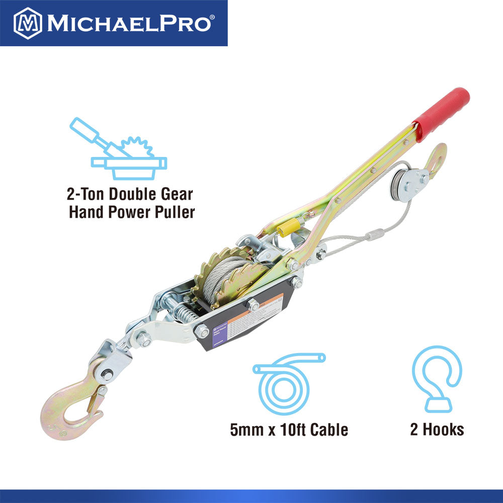 MichaelPro, 2-Ton Power Winch Puller, Double Gear (MP009088)