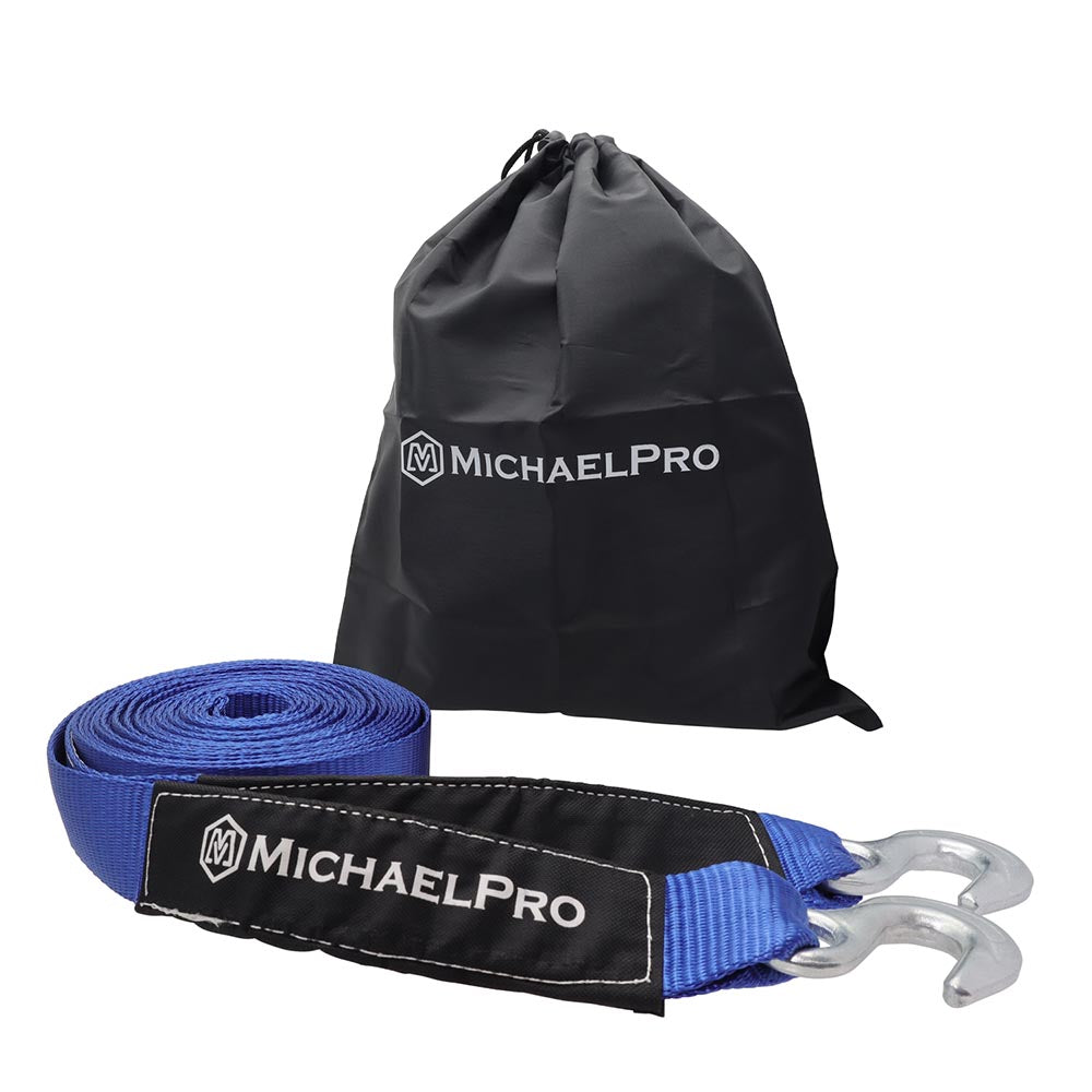 MichaelPro, 2" x 30' Heavy Duty Tow Strap with Forged Hooks, 10,000 lb Break Strength (MP021004)