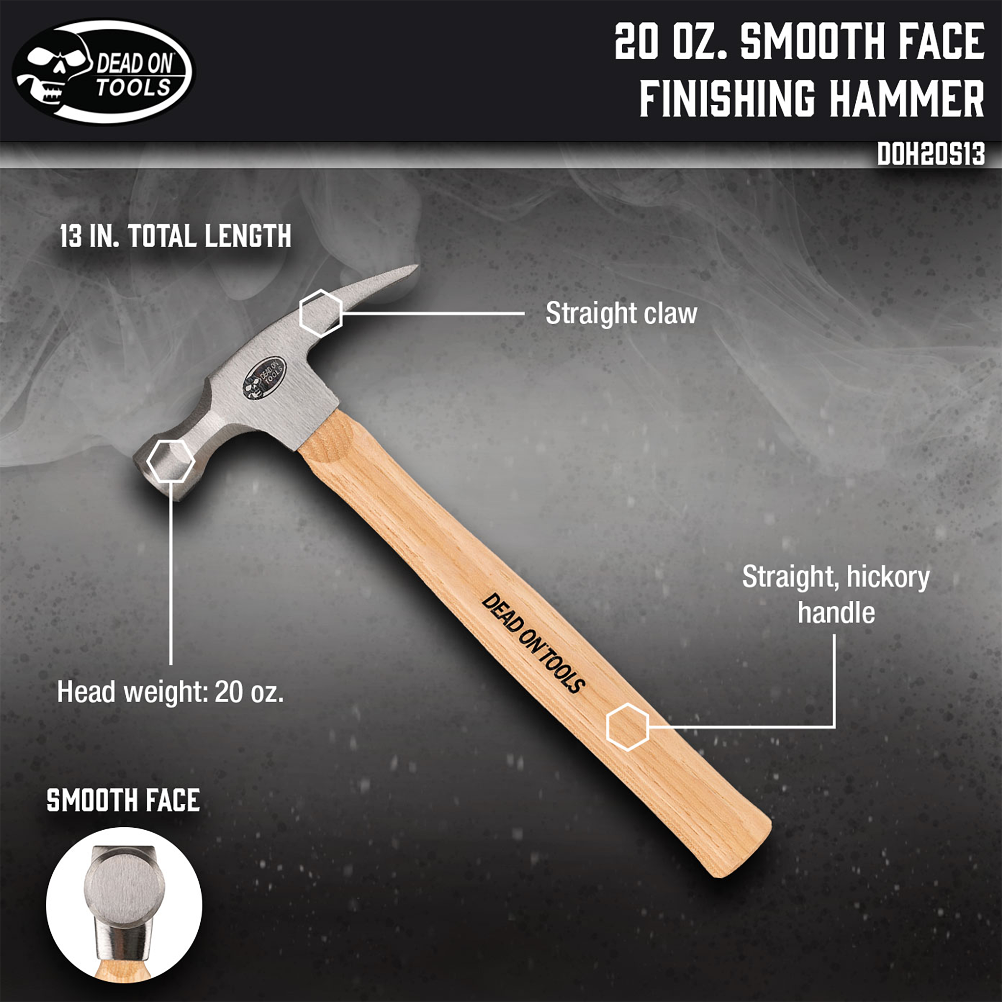 Dead On Tools, 20 oz. Smooth Face Finishing Hammer