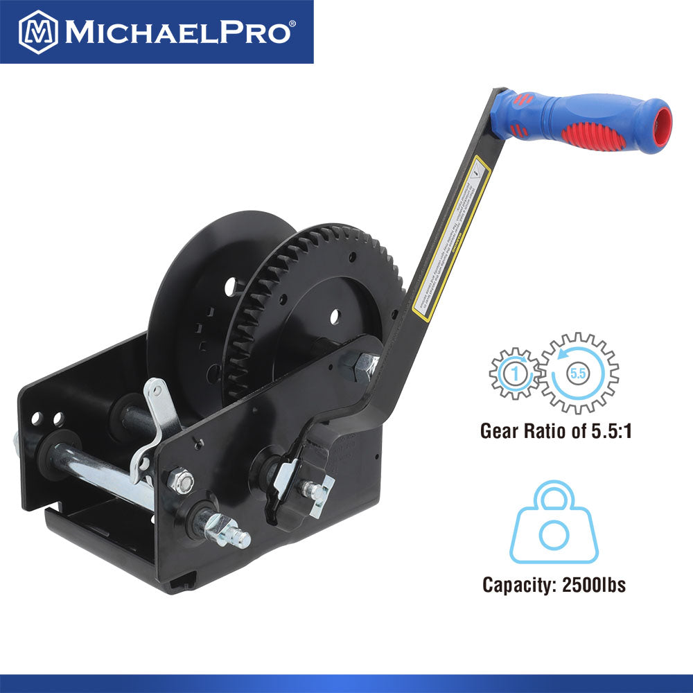 MichaelPro, 2500 Lb Heavy Duty Hand Winch for Automotive, Boat, Trailer (MP009093)