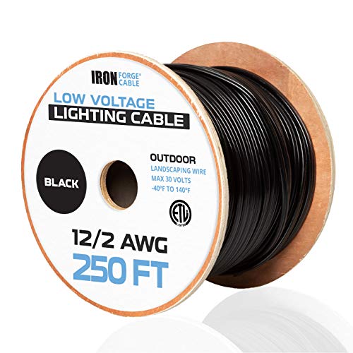 IRON FORGE CABLE, 250ft Outdoor Low-Voltage Cable for Landscape Lighting, Black