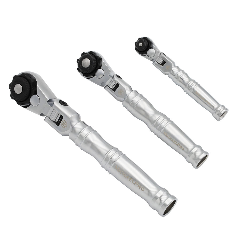 MichaelPro, 3-Piece Multi-Position Extendable Flex- Head Ratchet Set (MP001210)