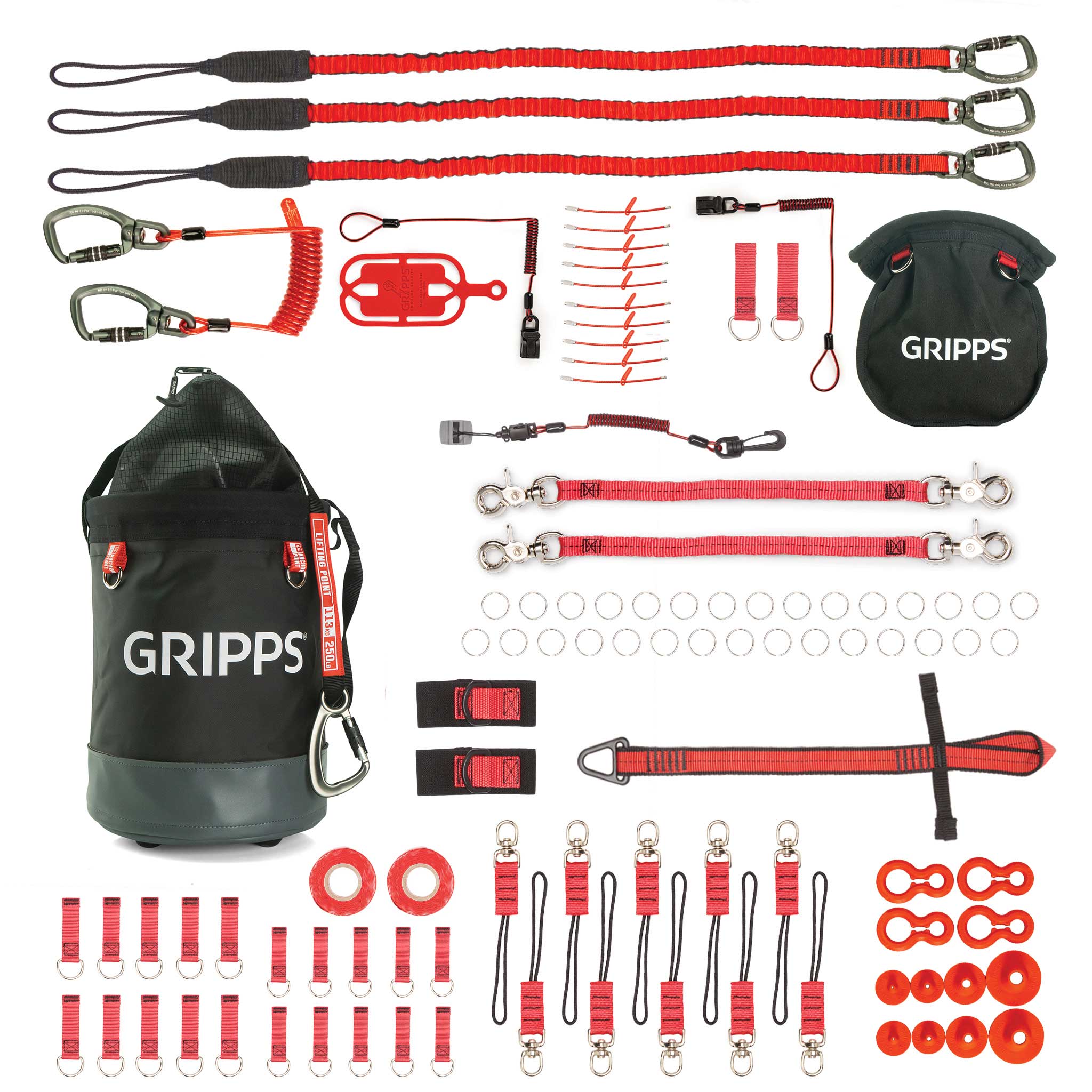 Gripps, 40-Tool Tether Kit with Bull Bag and Bolt-Safe Pouch