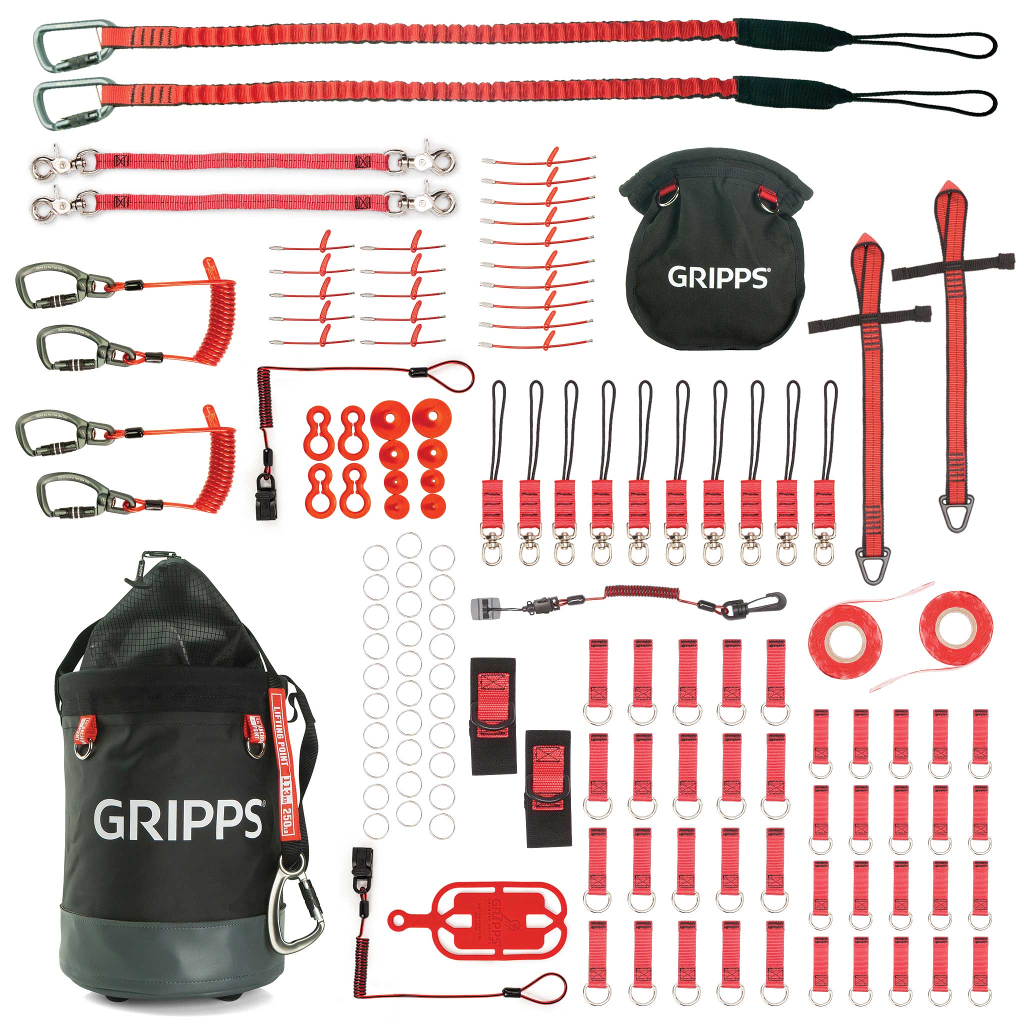 Gripps, 60-Tool Tether Kit With Bull Bag And Bolt-Safe Pouch