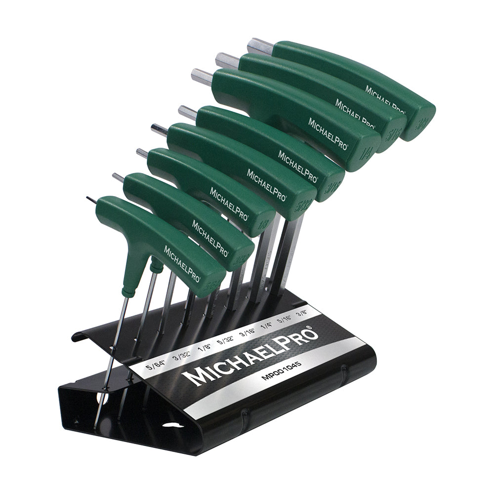 MichaelPro, 8-Piece Two-Way T-Handle Allen Wrench Set in Standard SAE Sizes with Storage Stand (MP001045)