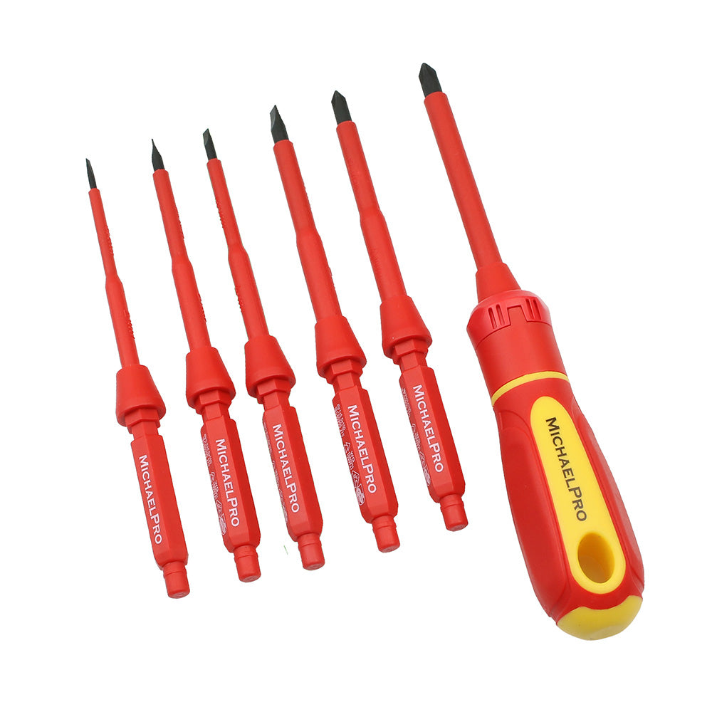 MichaelPro, 8-Piece VDE Insulated Interchangeable Screwdriver Set with Pouch (MP002021)