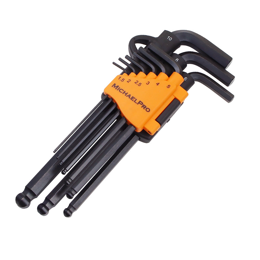 MichaelPro, 9-Piece Ball End Hex Key Set with Storage in Metric Sizes (MP001048)