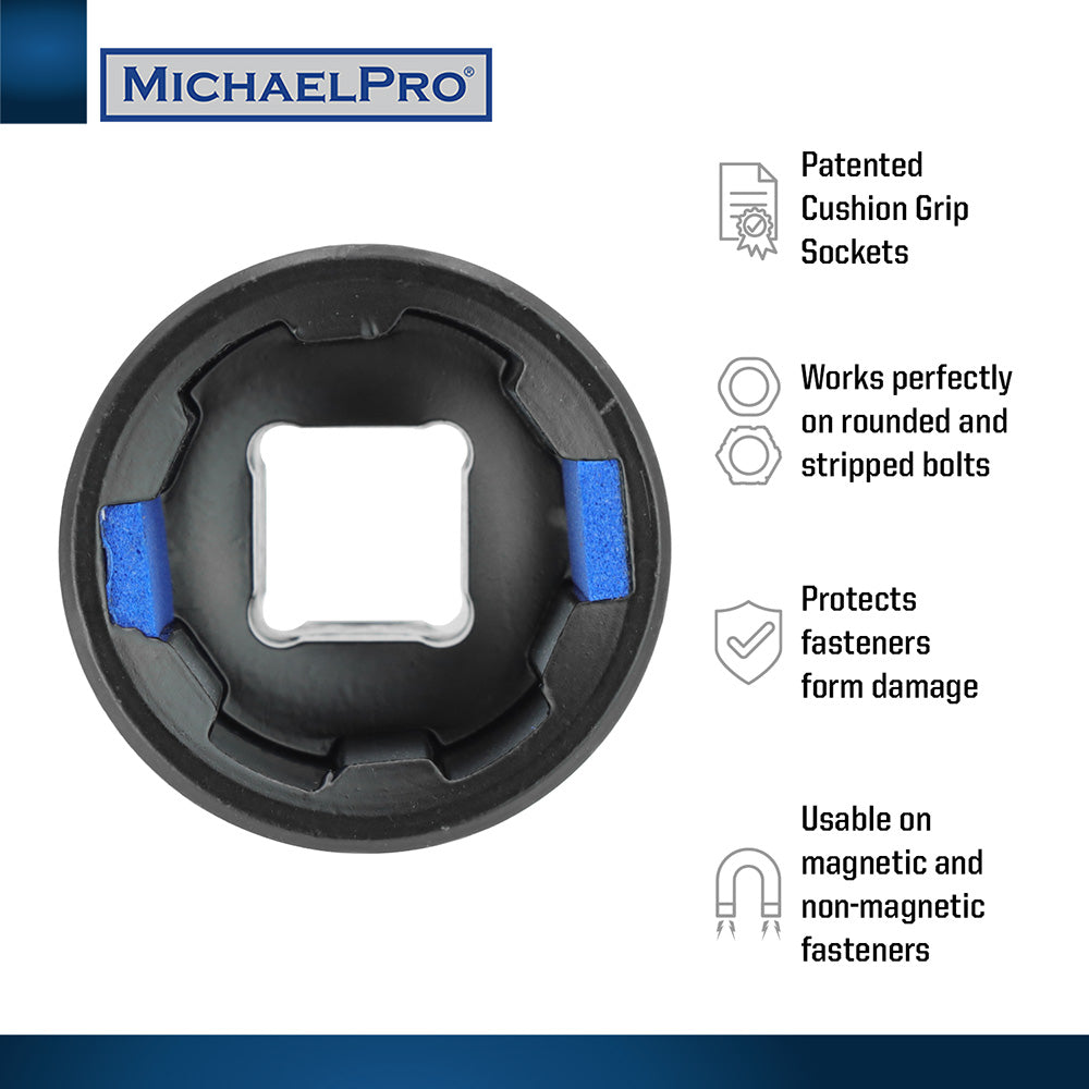 MichaelPro, 9-Piece Black Oxide Cushion Grip Sockets in Metric Sizes (MP005036)