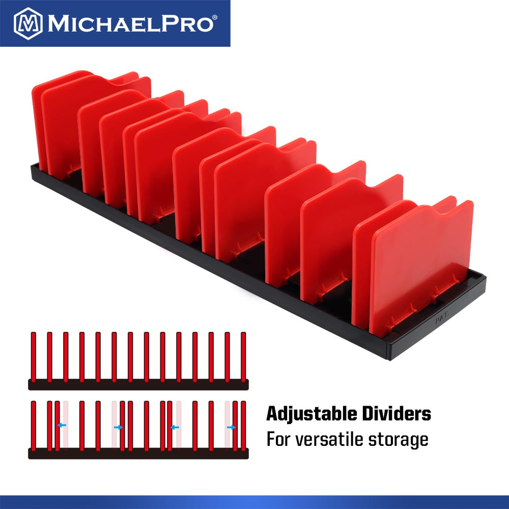 MichaelPro, Adjustable Pliers Rack with Customizable Dividers, 12 Slots (MP014039)