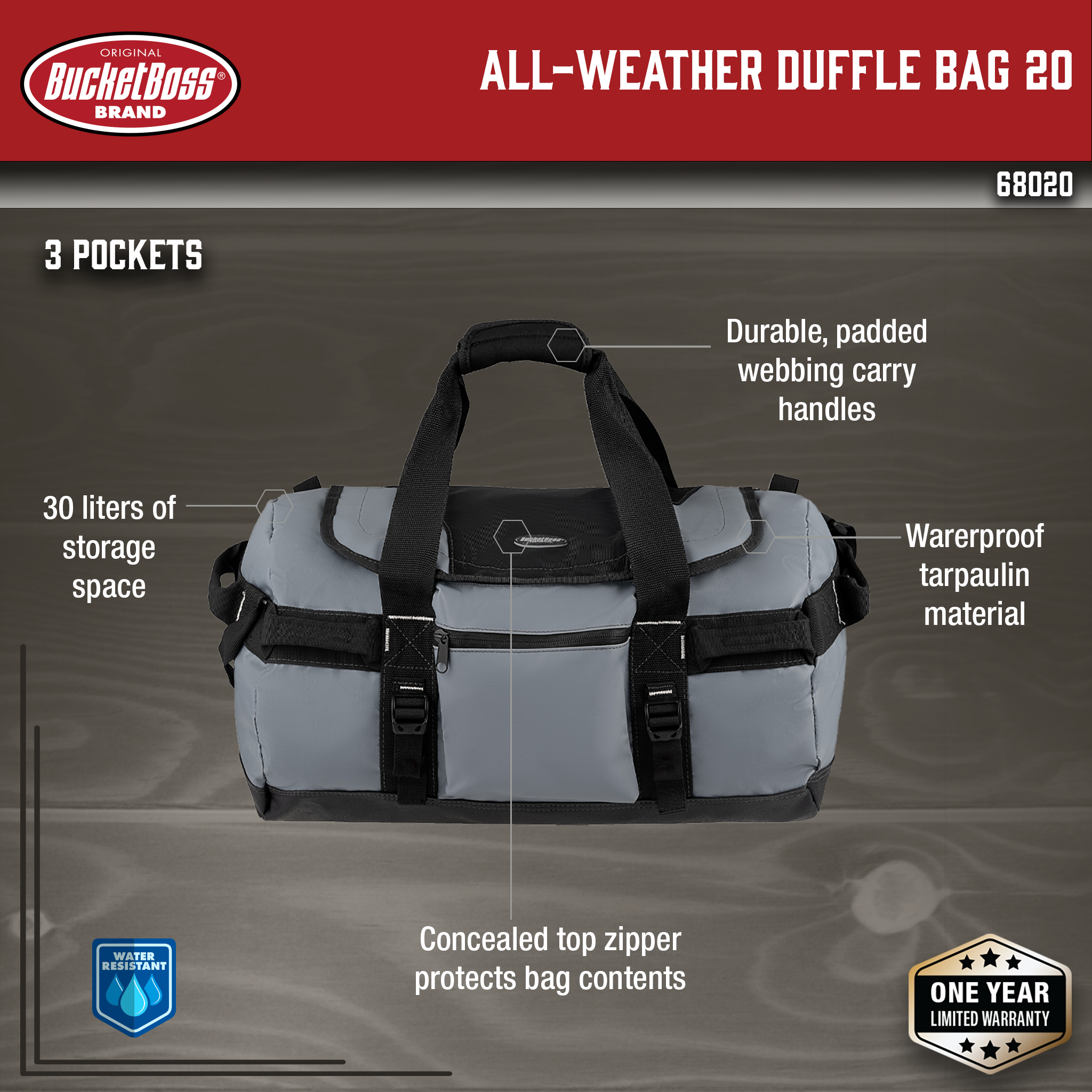 Bucket Boss, All-Weather Duffel Bag 20