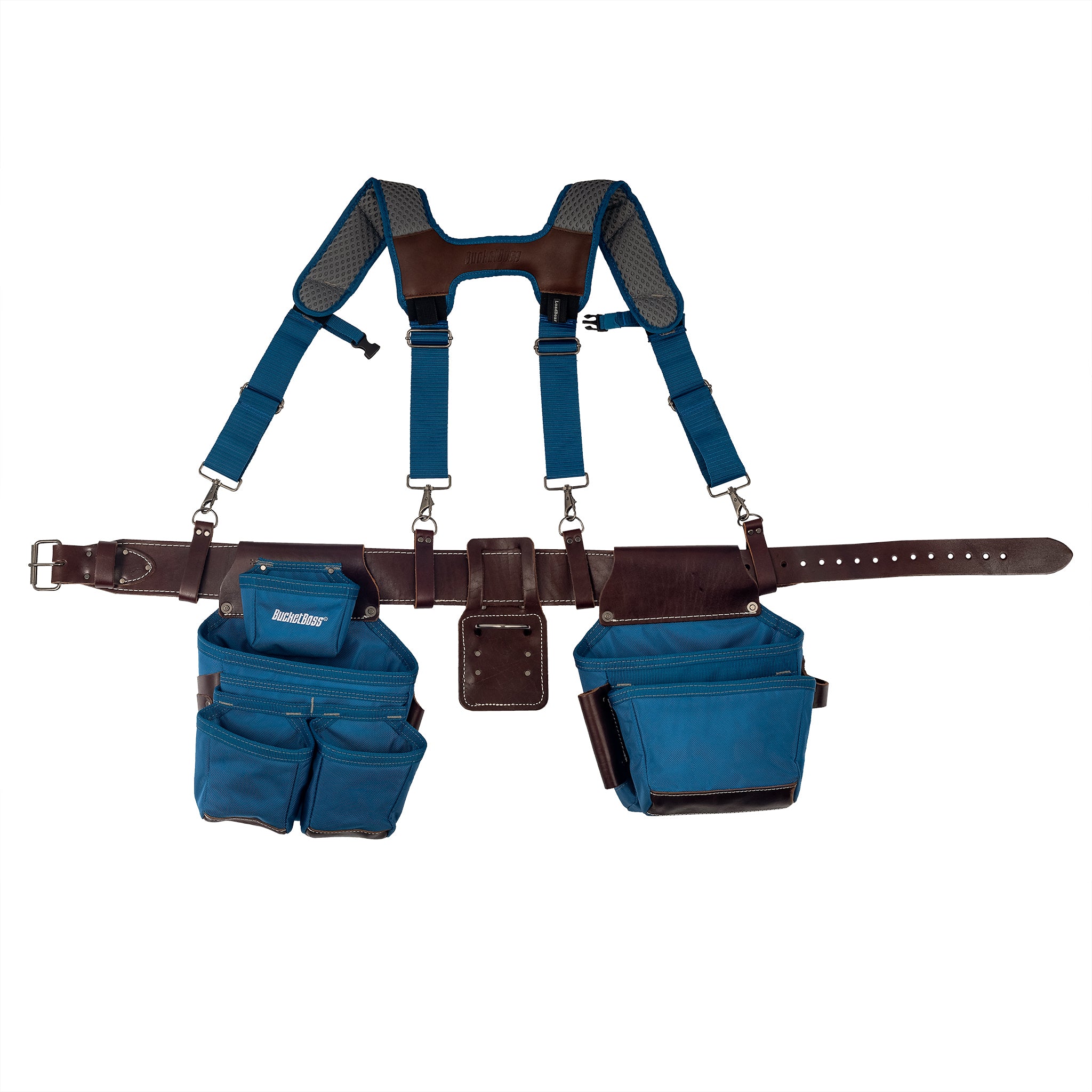 Bucket Boss, Blue Leather Hybrid 19-Pocket Suspension Rig