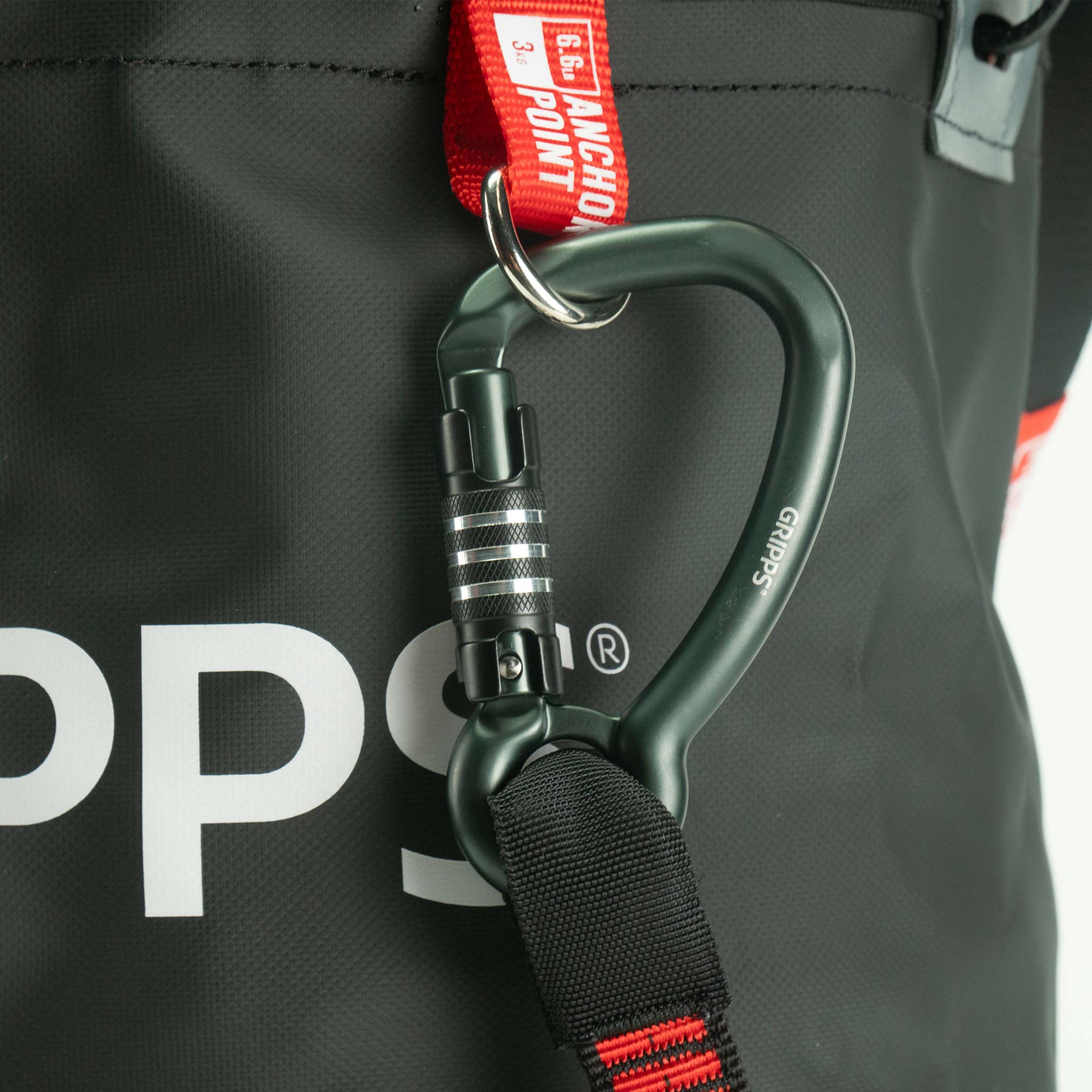 Gripps, Bungee Tether Triple-Action Carabiner - 18kg / 40lb