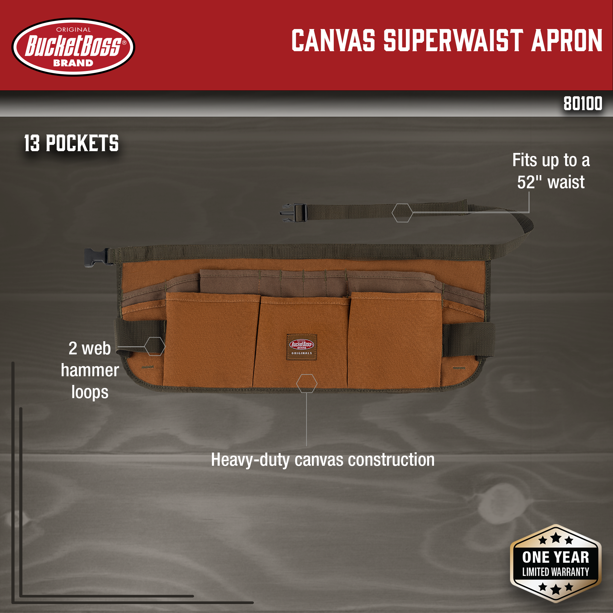 Bucket Boss, Canvas Superwaist Apron