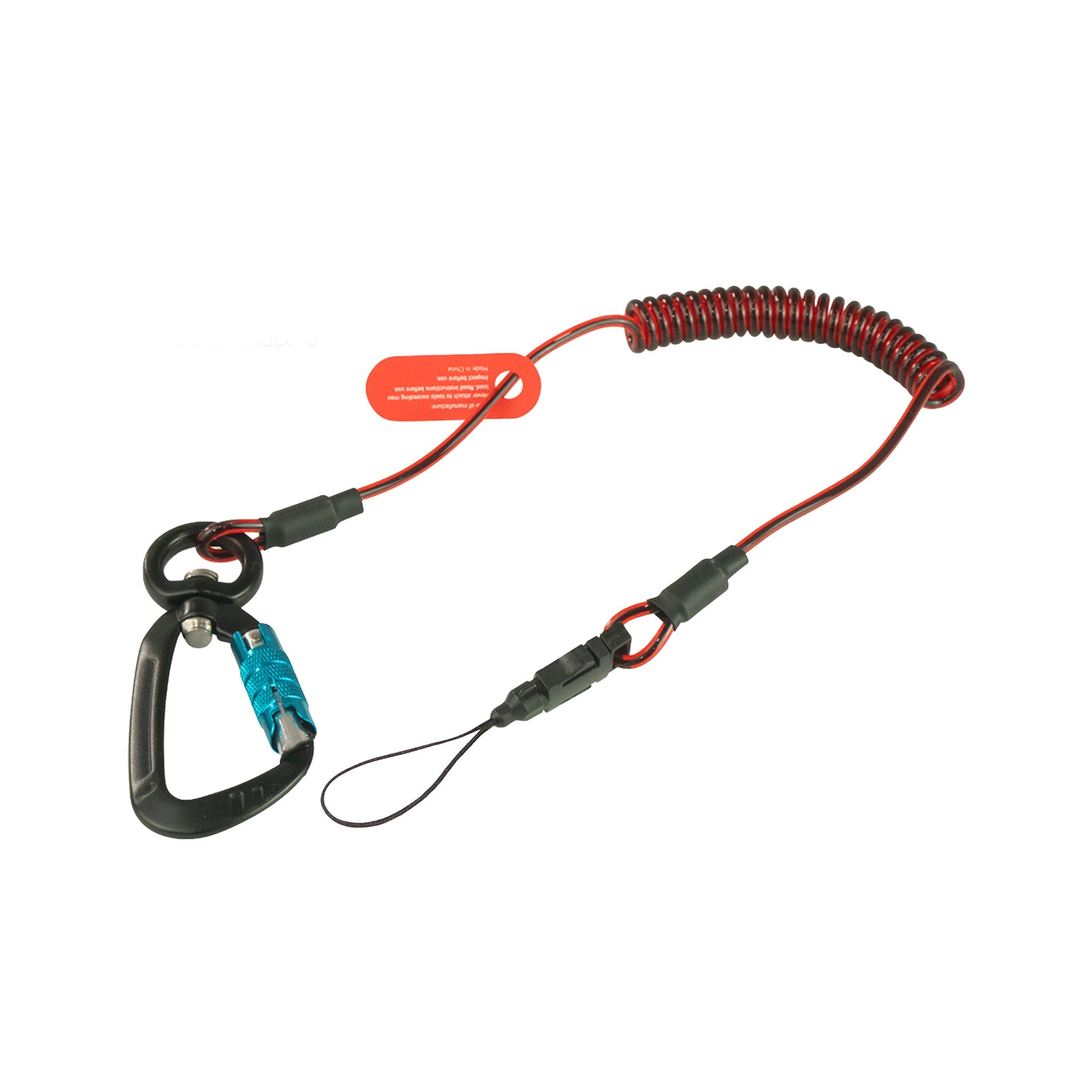 GRIPPS Global, Coil E-Tether With Dual-Locking Carabiner - 0.5kg / 1.1lb (Each / 10 Pack)