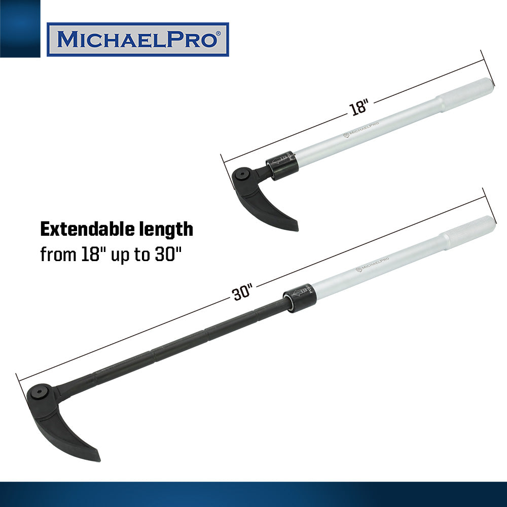 MichaelPro, Extendable Indexing Pry Bar, 18-Inch to 30-Inch (MP009079)