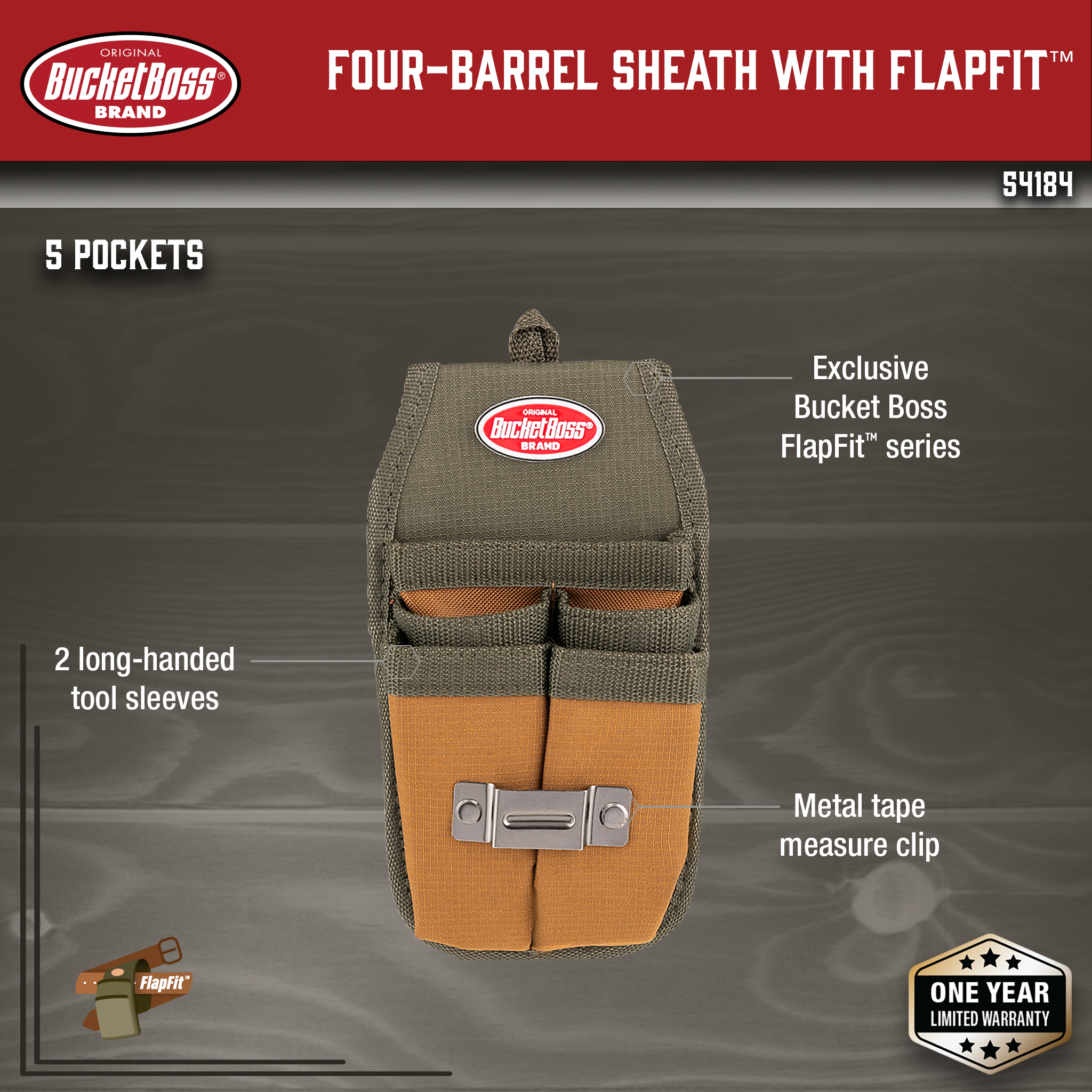 Bucket Boss, Four-Barrel Sheath with FlapFit