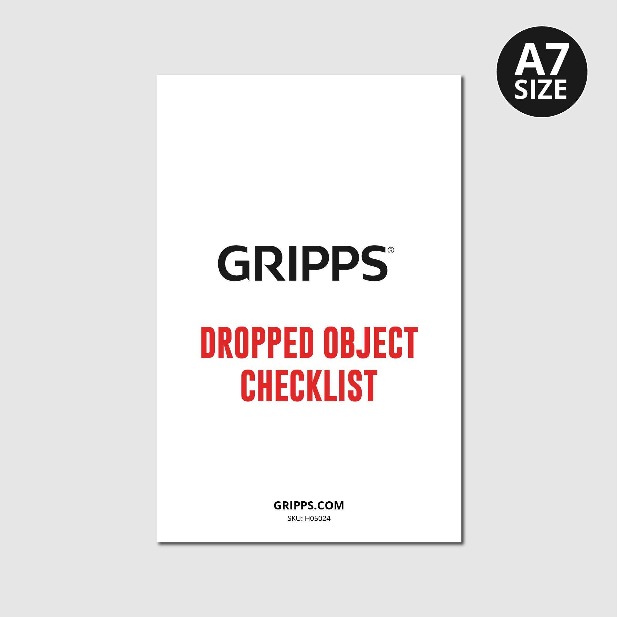 Gripps, GRIPPS® Dropped Object Checklist