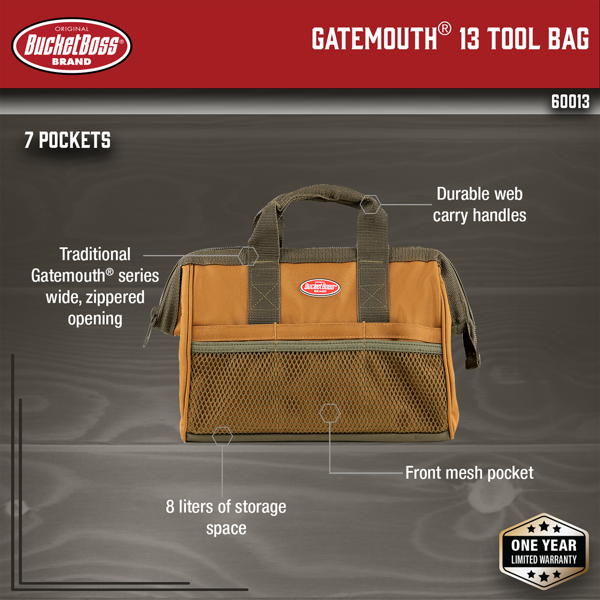 Bucket Boss, Gatemouth 13 Tool Bag