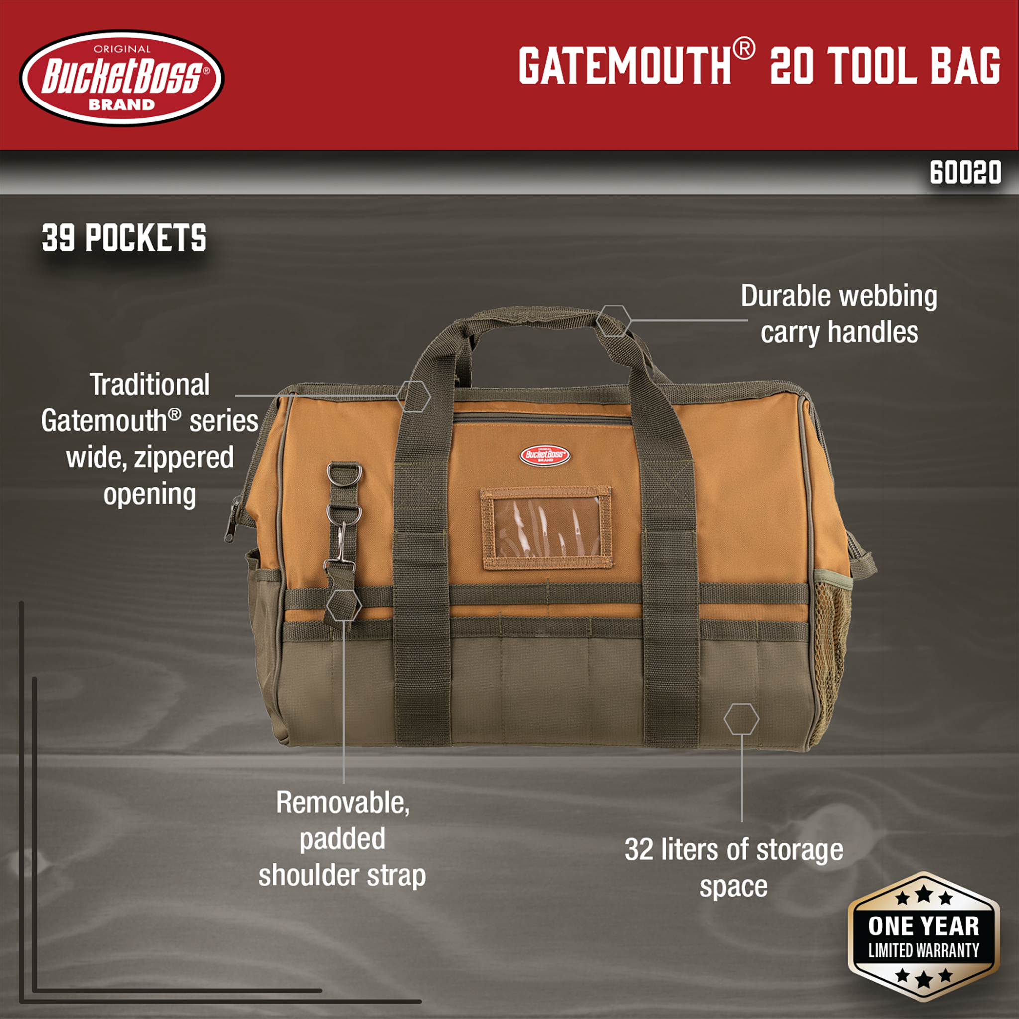 Bucket Boss, Gatemouth 20 Tool Bag