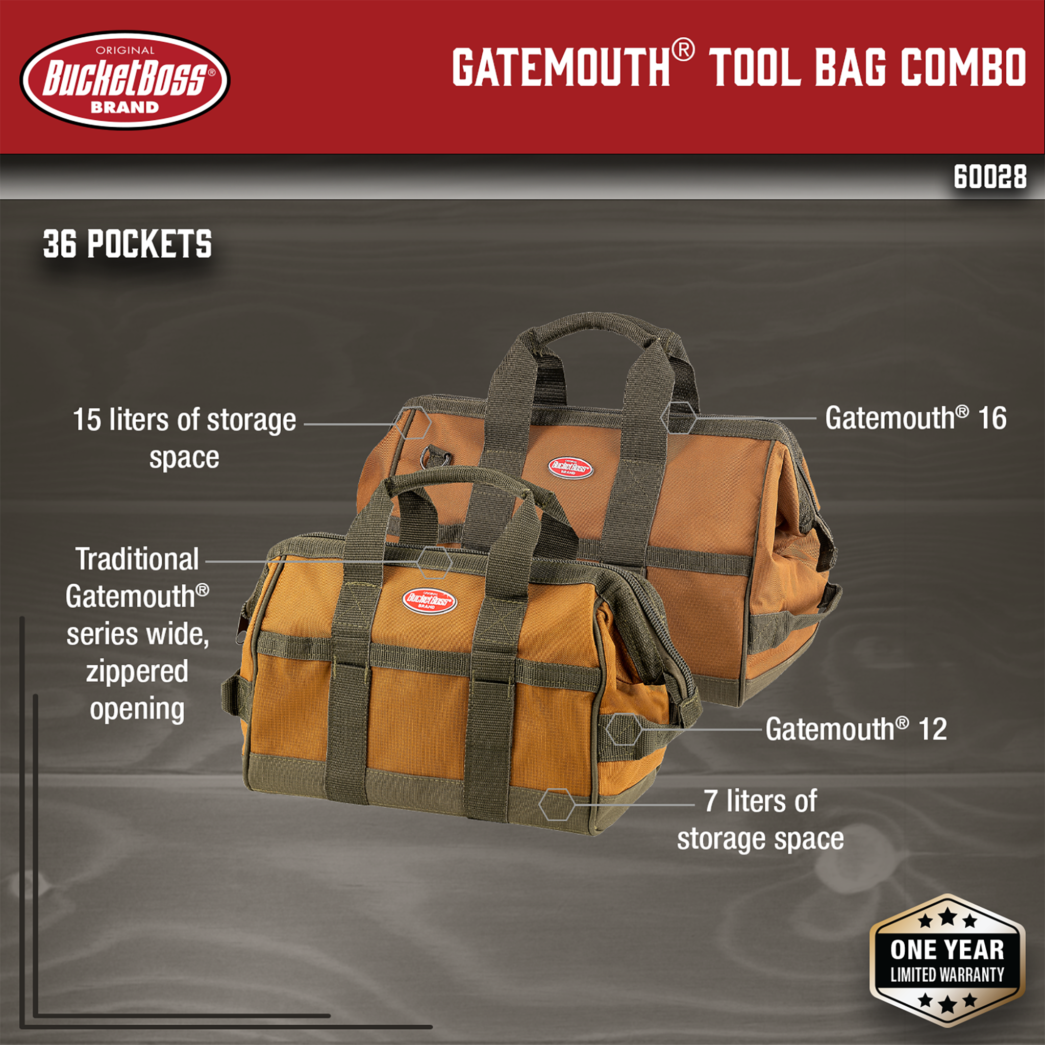 Bucket Boss, Gatemouth Tool Bag Combo