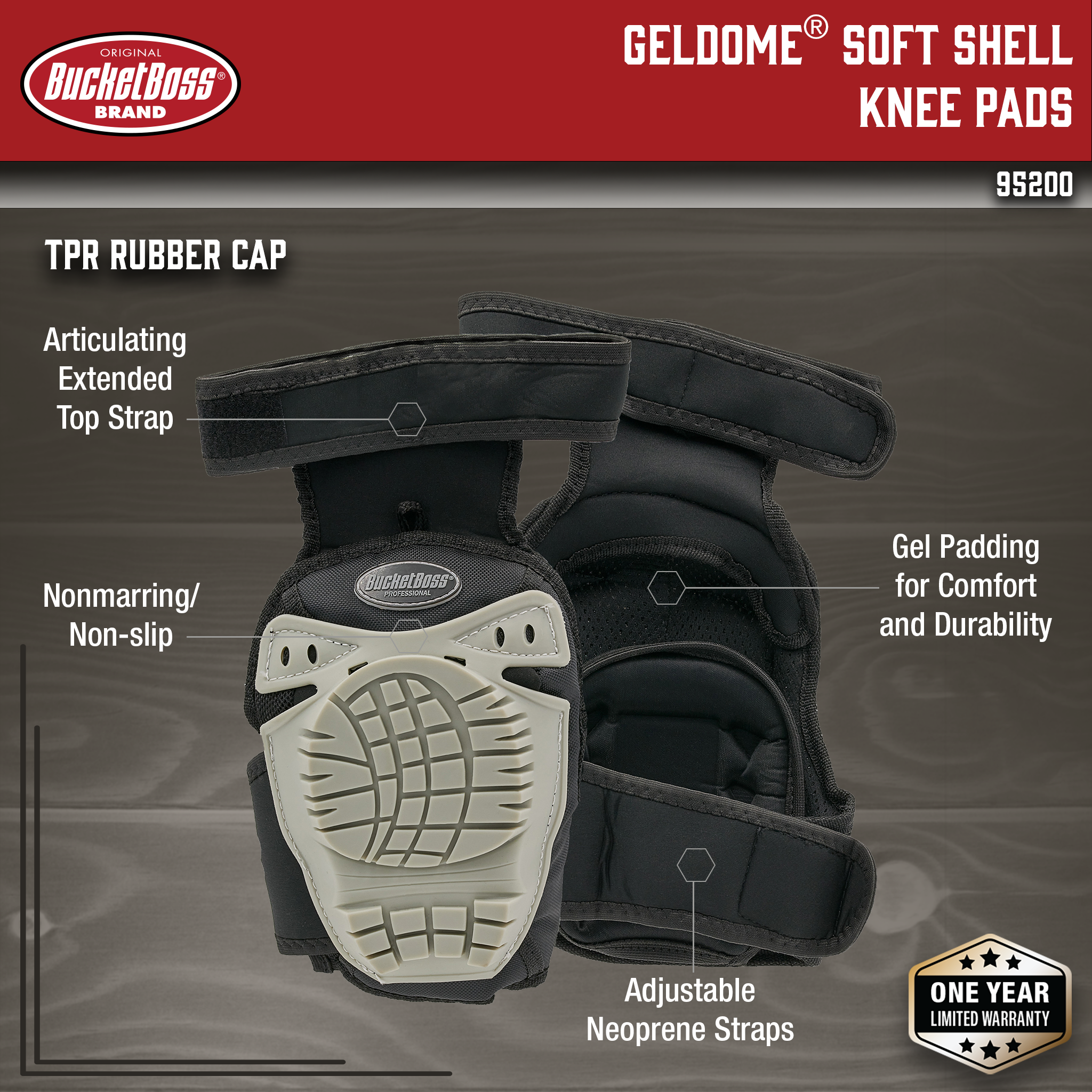 Bucket Boss, GelDome Soft Shell Knee Pads