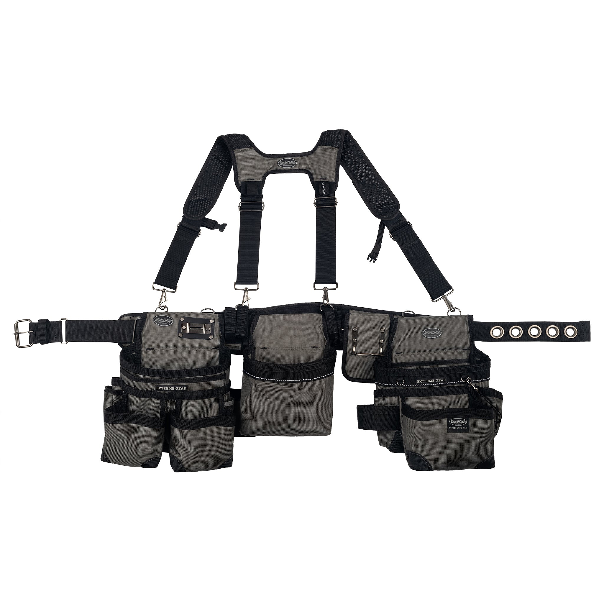 Bucket Boss, Grey Framer's Tool Belt with Suspenders